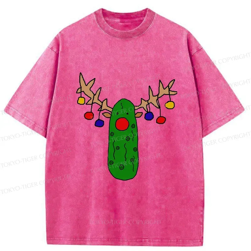 Kyoto-Lion Christmas Of Pickles Washed T-Shirt