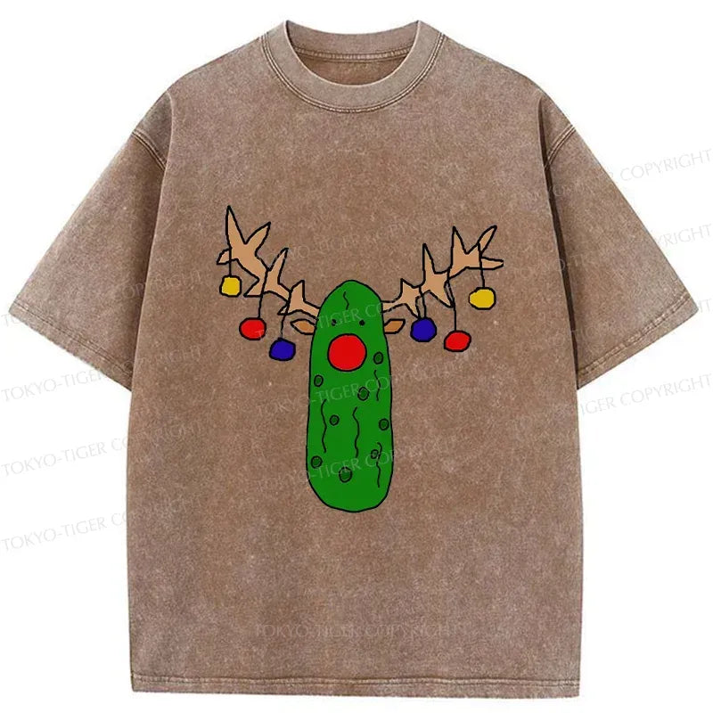 Kyoto-Lion Christmas Of Pickles Washed T-Shirt