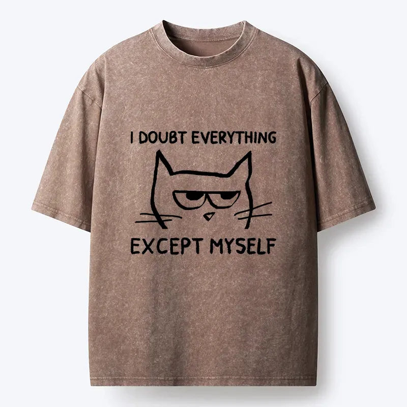 japanese vintage washed kitten t-shirt streetwear