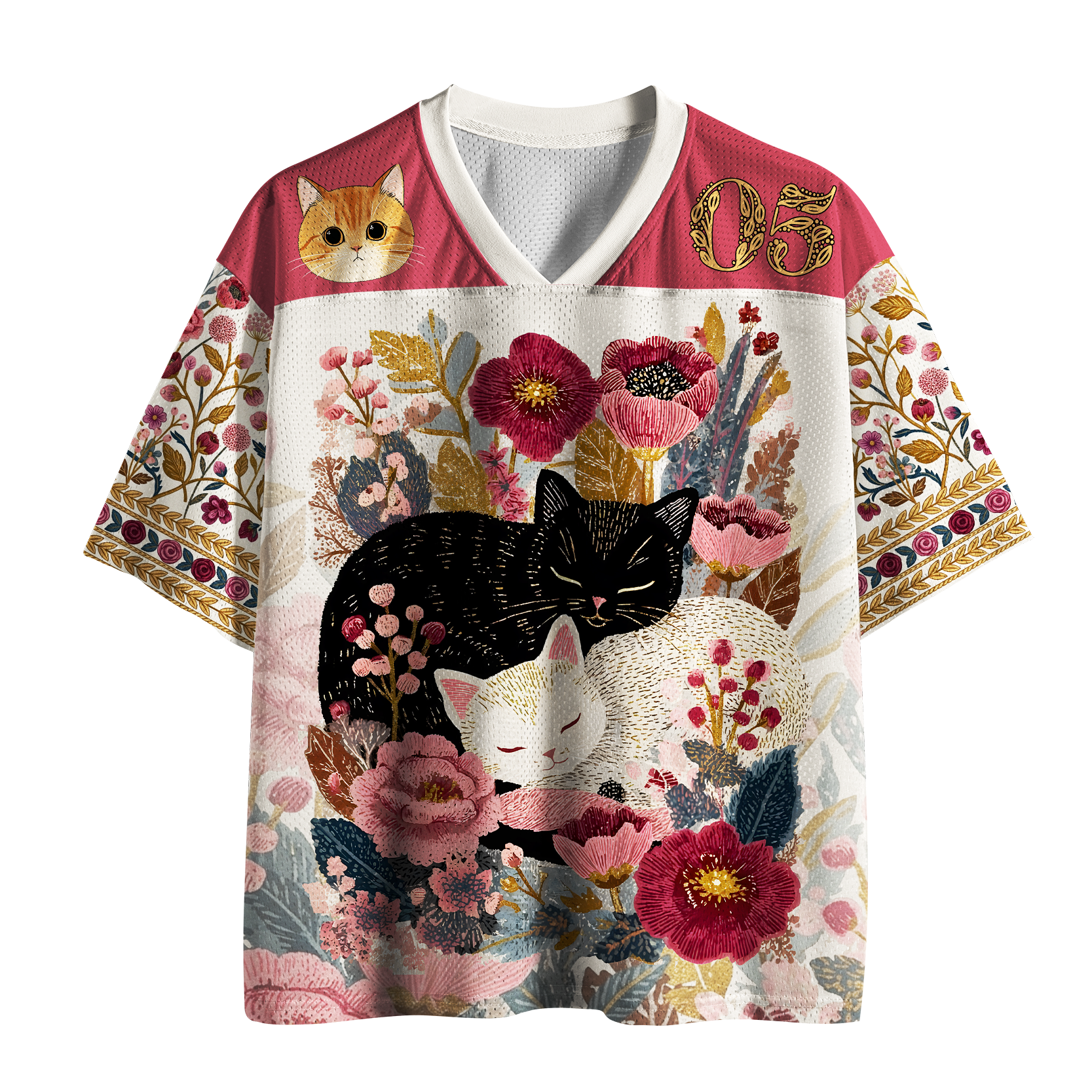 Kyoto-Lion Botanical Dreamscape Cat Mesh Jersey