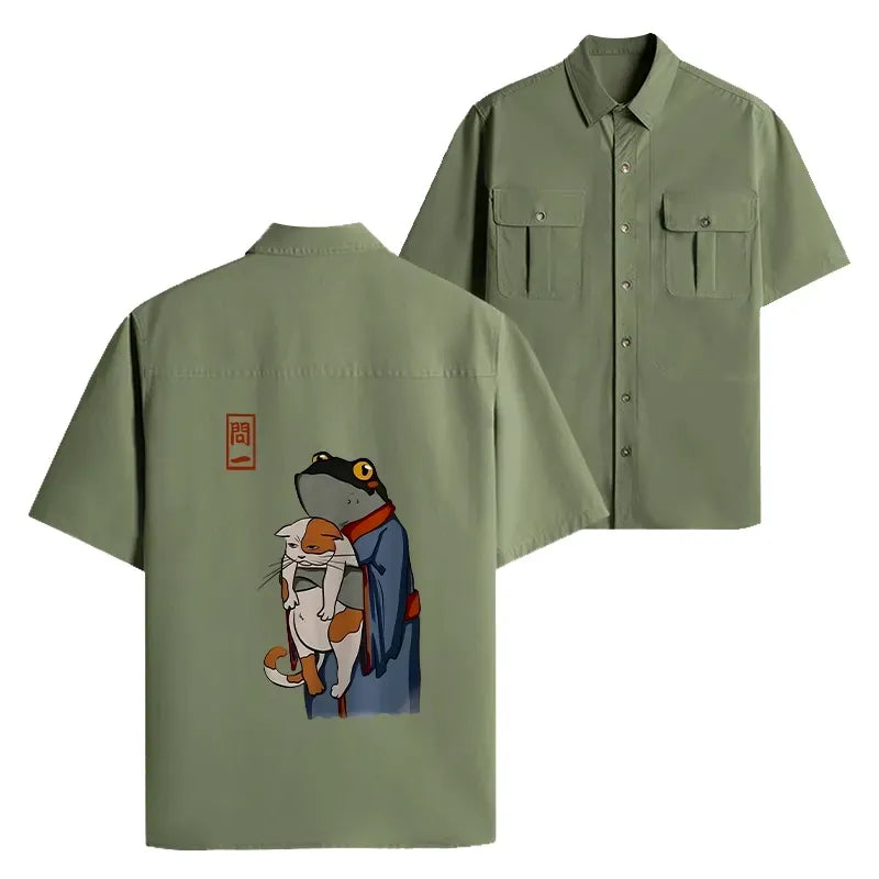 Japanese Frog Cat Unisex Shirt