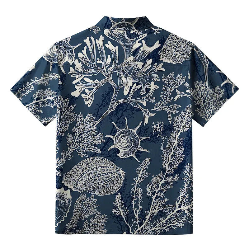 Japanese Ukiyo-e Button-up Shirt for Summer