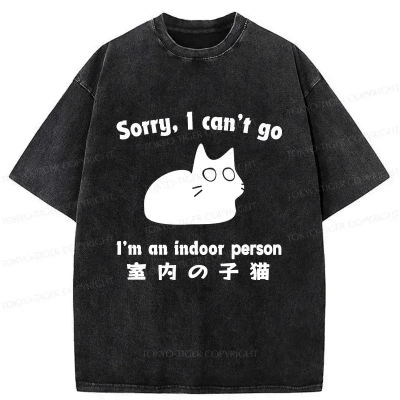 Kyoto-Lion Indoor Kitten Japan Washed T-Shirt