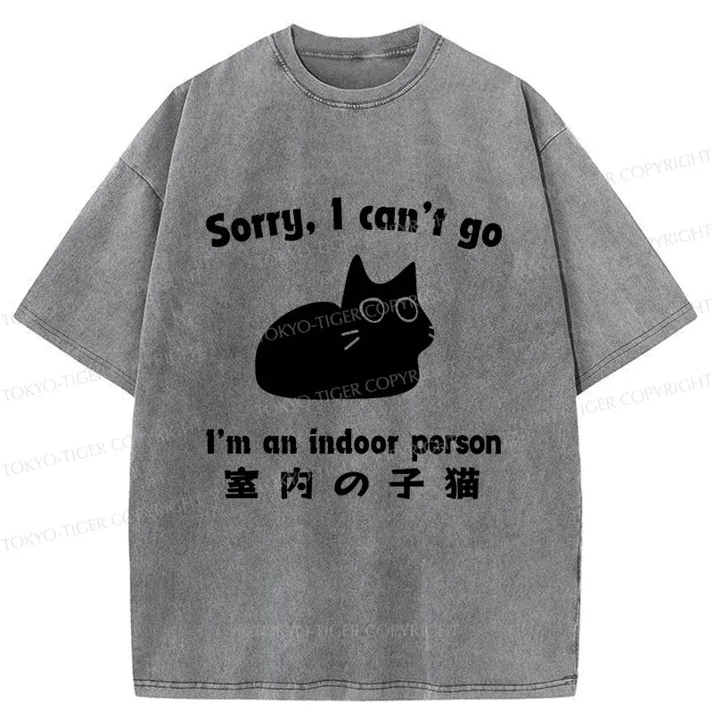 Kyoto-Lion Indoor Kitten Japan Washed T-Shirt