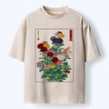 Kyoto-Lion Traditional Bloom Print Washed T-Shirt