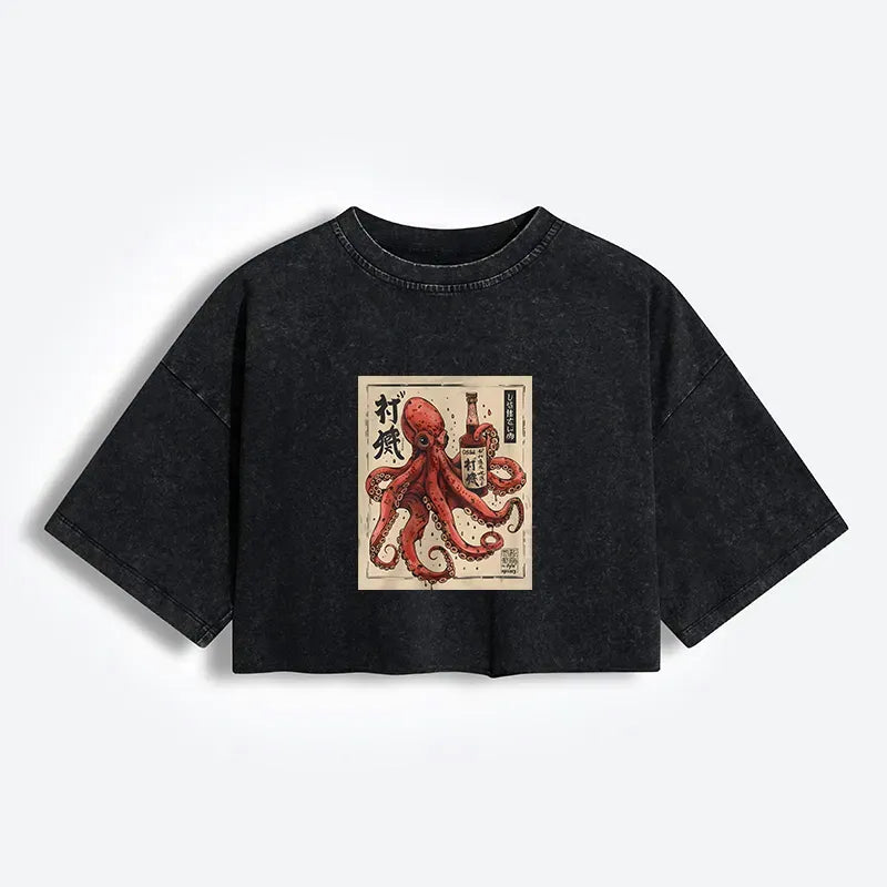Washed vintage Japanese culture t-shirt
