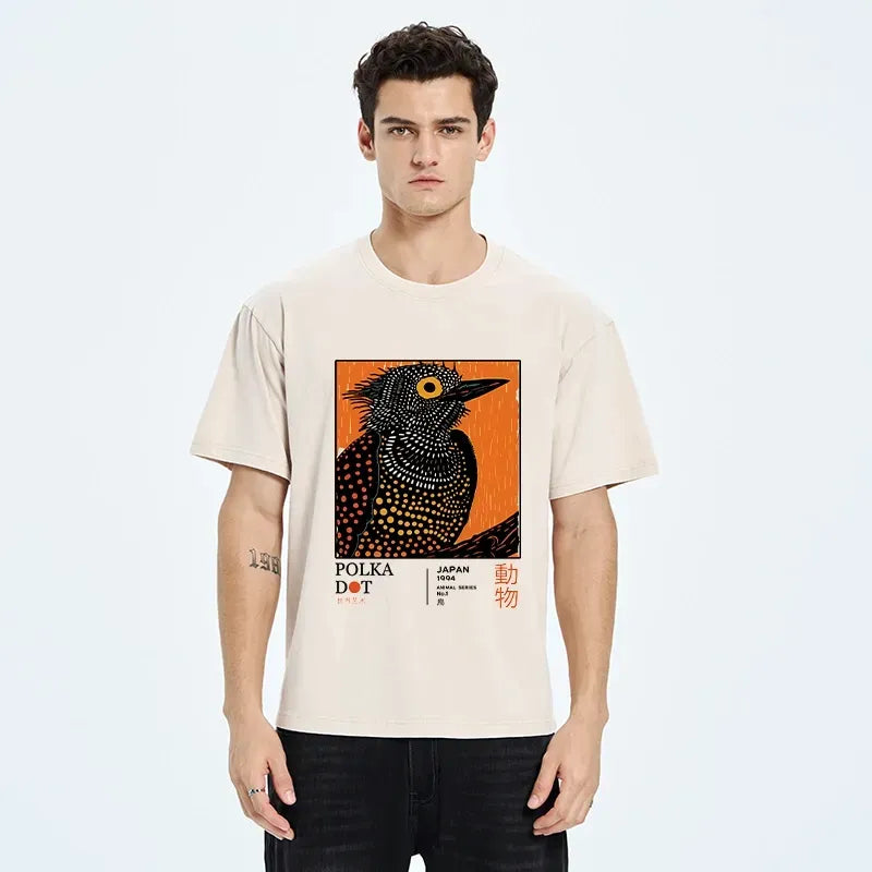 Vintage Kyoto Lion Bird Poster T-Shirt