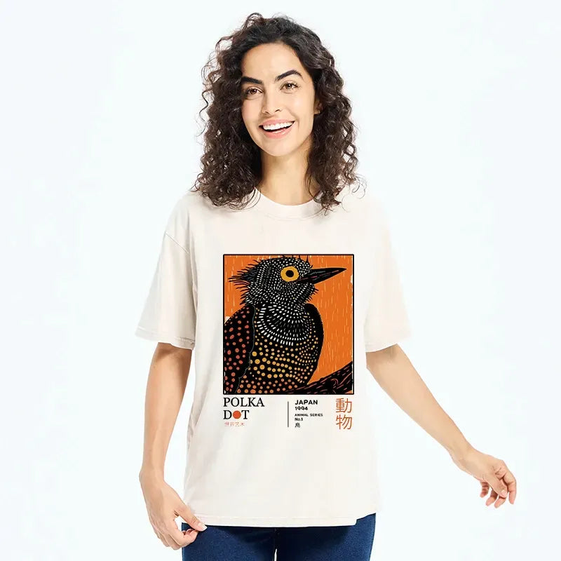 Vintage Kyoto Lion Bird Poster T-Shirt