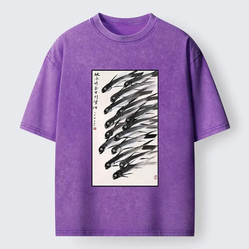 Kyoto lion ink fish shirt