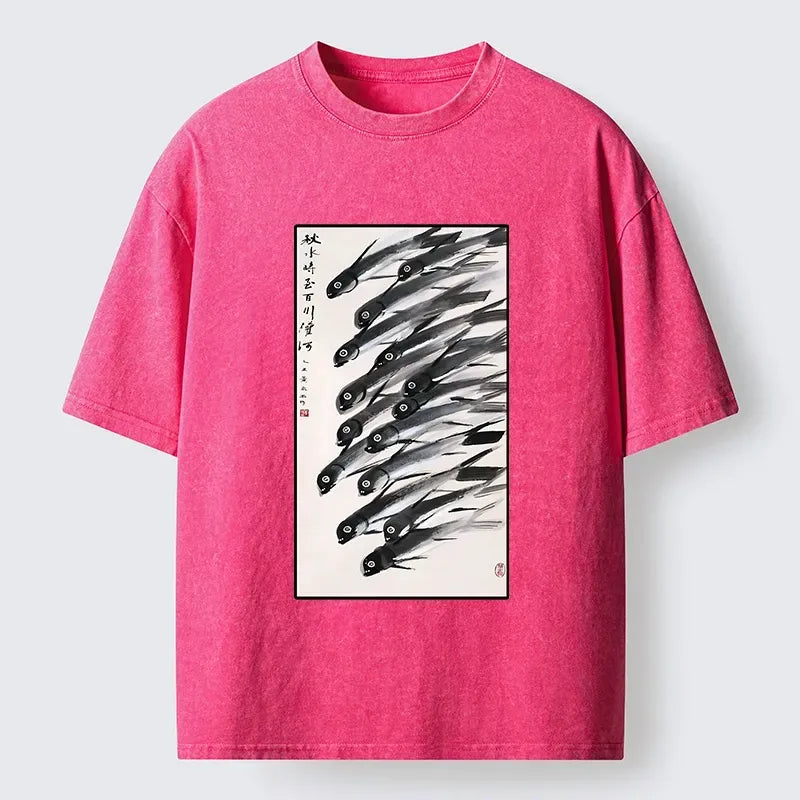 Kyoto lion ink fish shirt