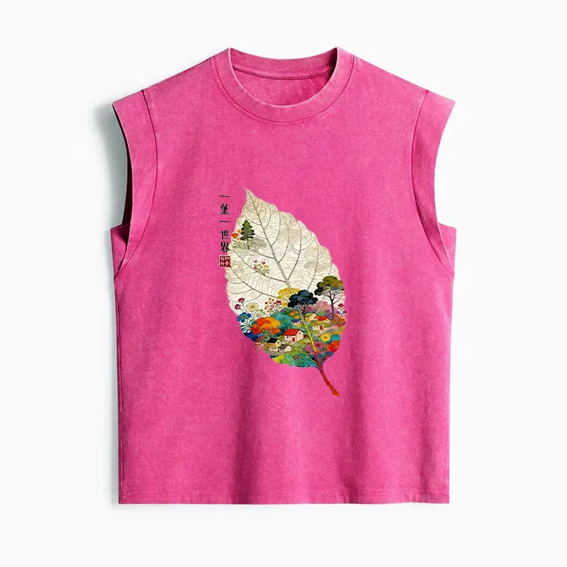 Colorful Japanese art tank top for women