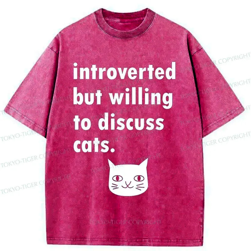 Kyoto-Lion Actively Discuss Cats Washed T-Shirt