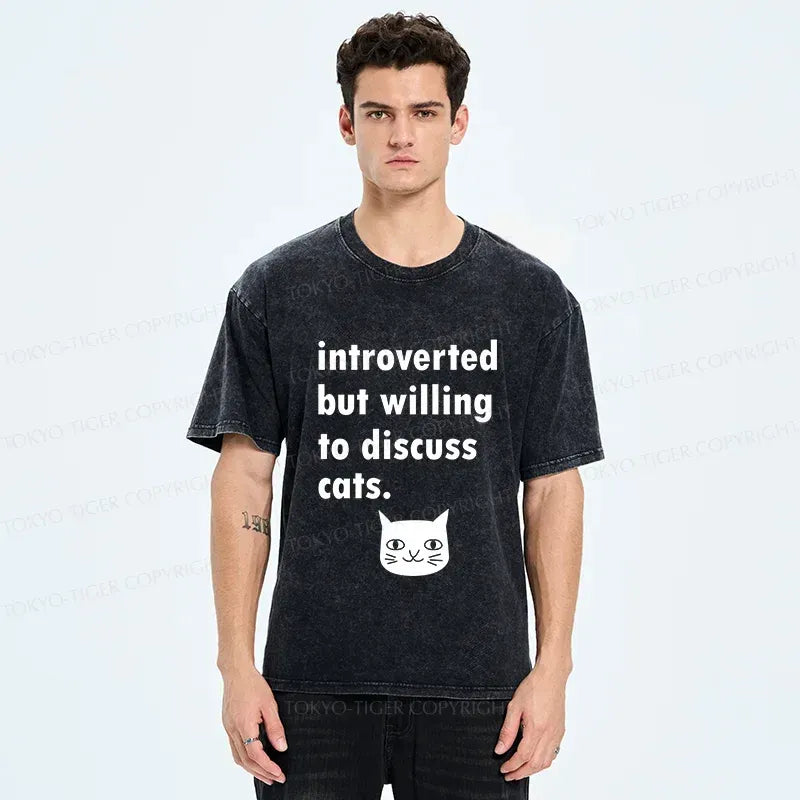 Limited Edition Washed Cat T-Shirt for Summer