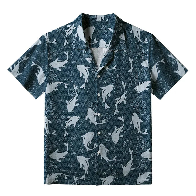 Kyoto-Lion Dolphins Among The Waves Aloha Hawaiian Shirt