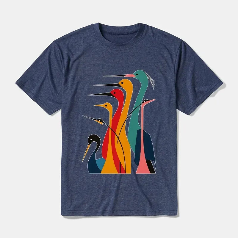 Soft Japanese Crane Tee for Vacation