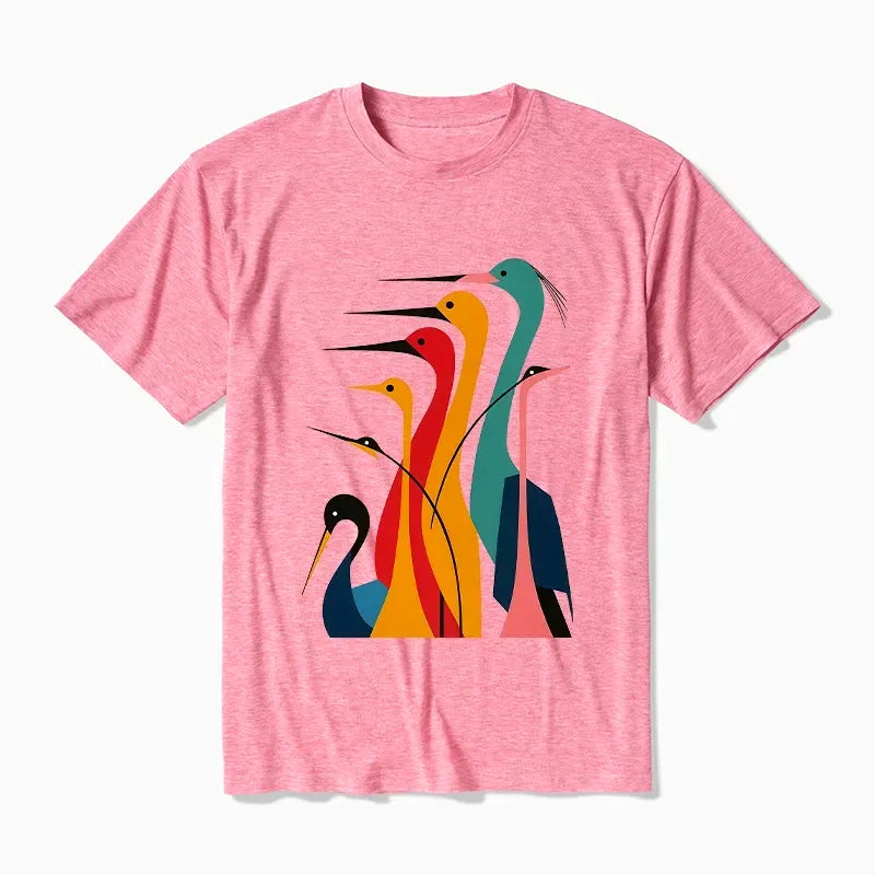 Soft Japanese Crane Tee for Vacation