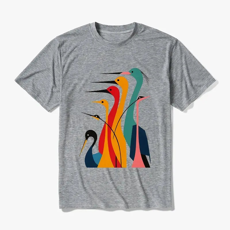 Japanese Crane T-Shirt for Daily Wear