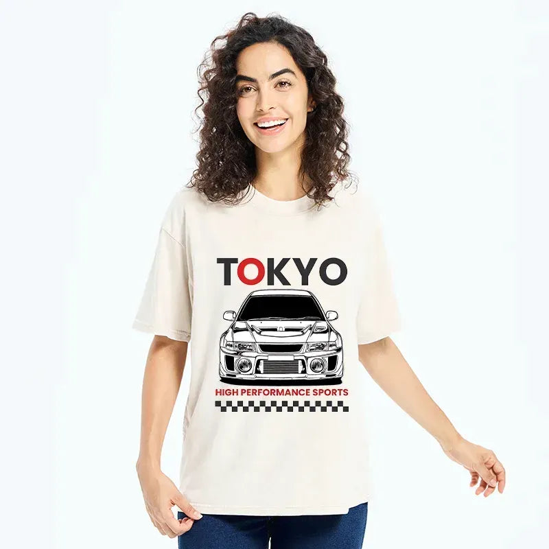 Kyoto-Lion Japanese Car Models Washed T-Shirt