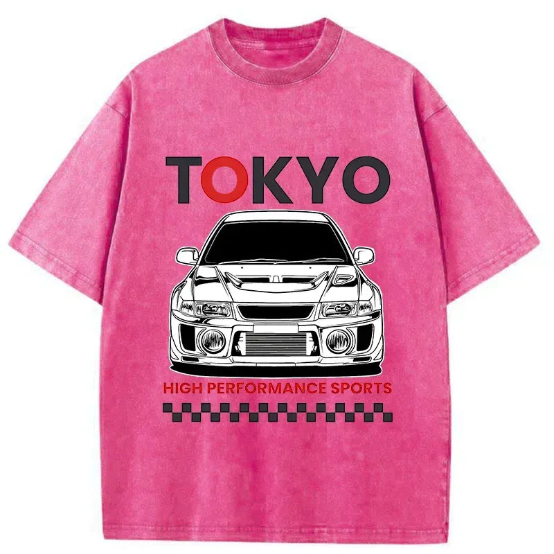 Kyoto-Lion Japanese Car Models Washed T-Shirt
