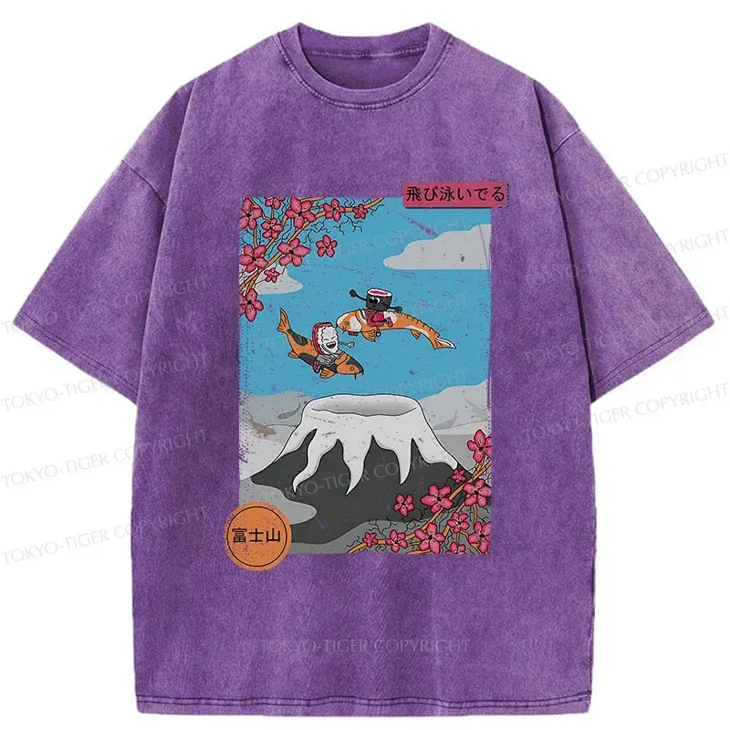 Mount Fuji summer vacation t-shirt for men