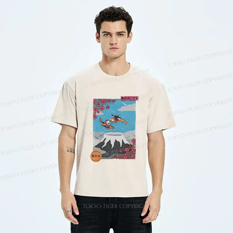 Kyoto-Lion Mount Fuji Trip Washed T-Shirt