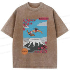 Kyoto Lion Mount Fuji washed t-shirt