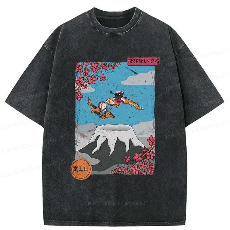 Mount Fuji summer vacation t-shirt for men