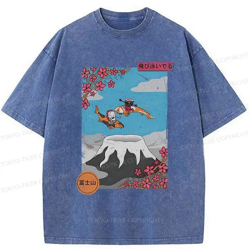 Kyoto-Lion Mount Fuji Trip Washed T-Shirt
