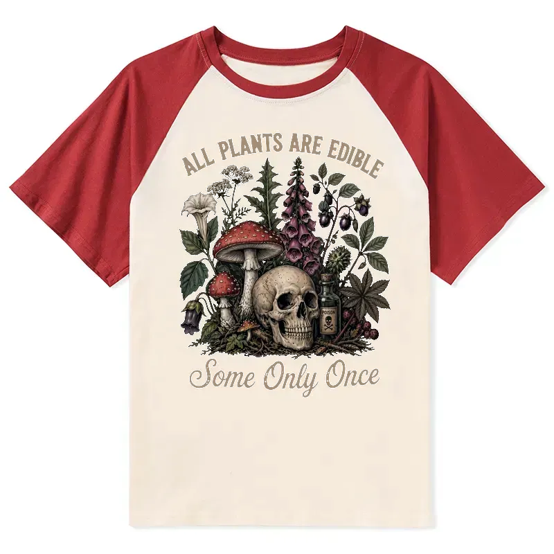 Poisonous Plants Skull Raglan Casual Wear