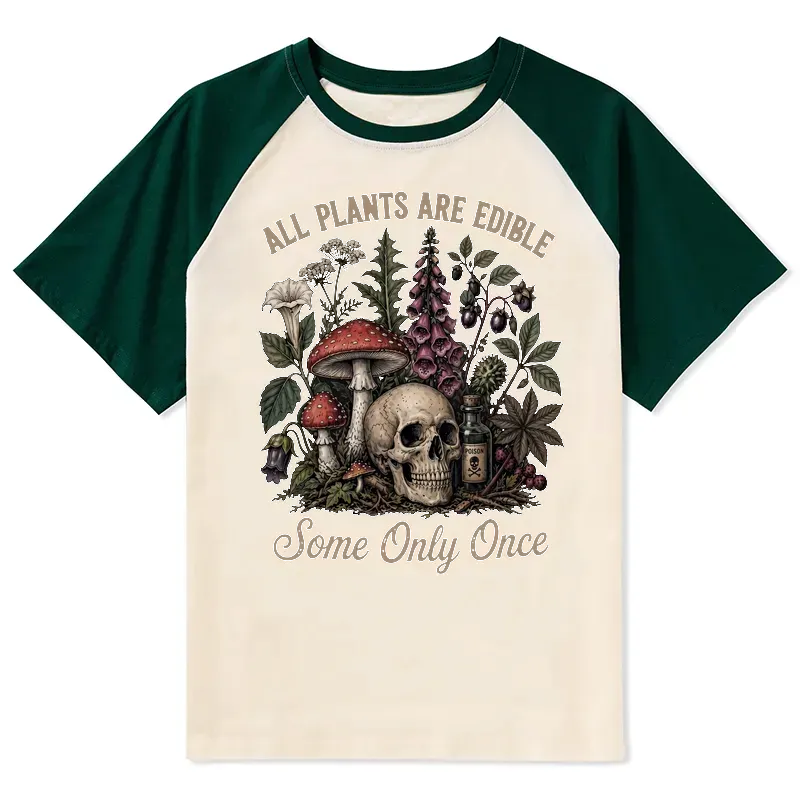 Poisonous Plants Skull Raglan Casual Wear