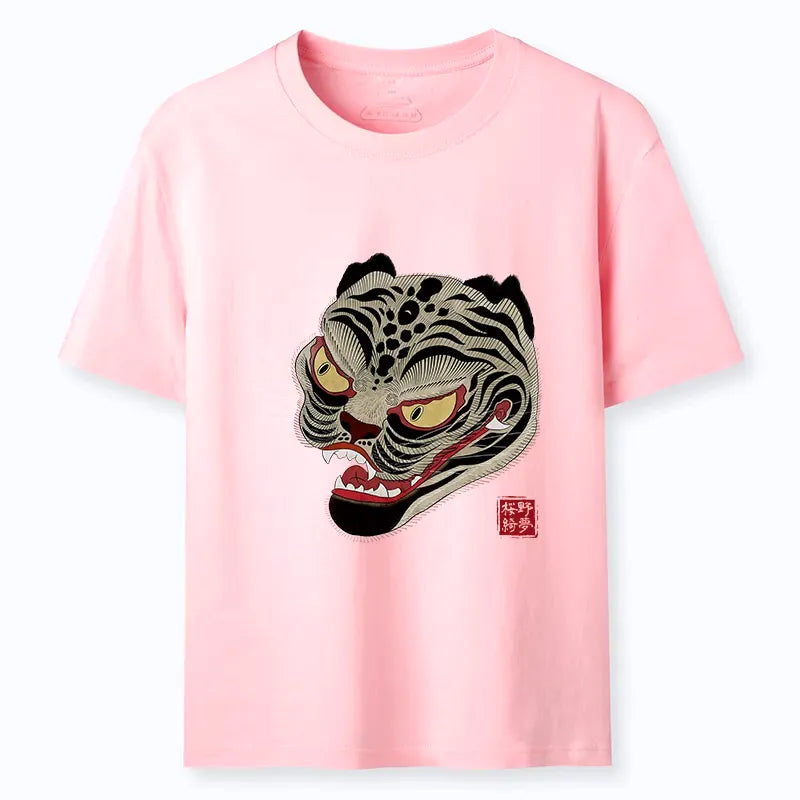 retro japanese tiger art t-shirt for men