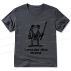 Kyoto-Lion Focused Samurai Frog V-Neck Classic T-Shirt