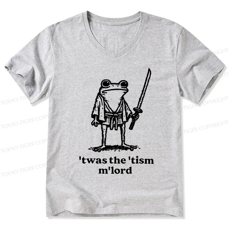 Kyoto-Lion Focused Samurai Frog V-Neck Classic T-Shirt