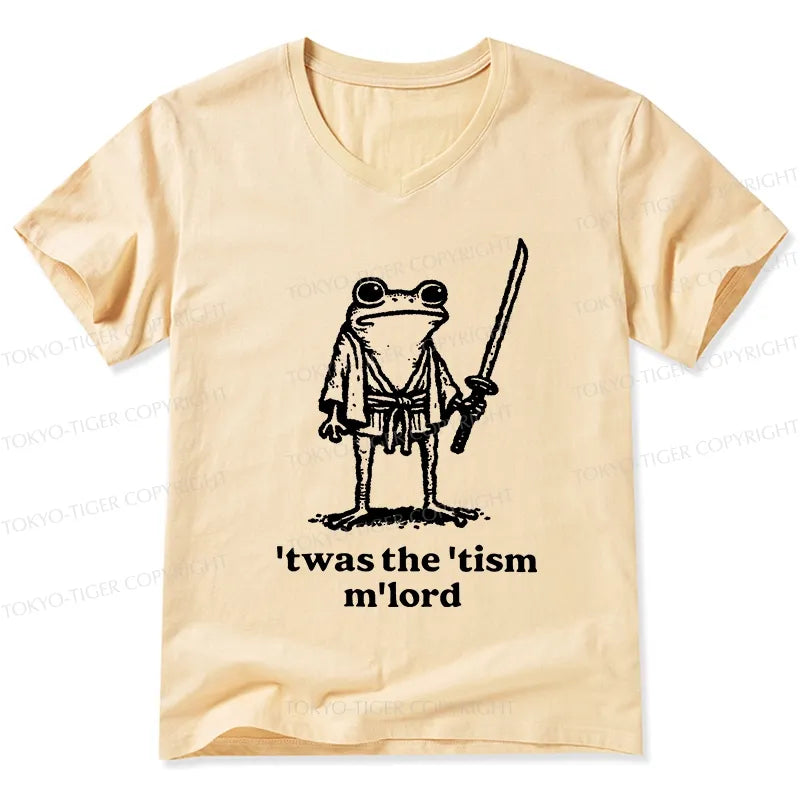 Kyoto-Lion Focused Samurai Frog V-Neck Classic T-Shirt
