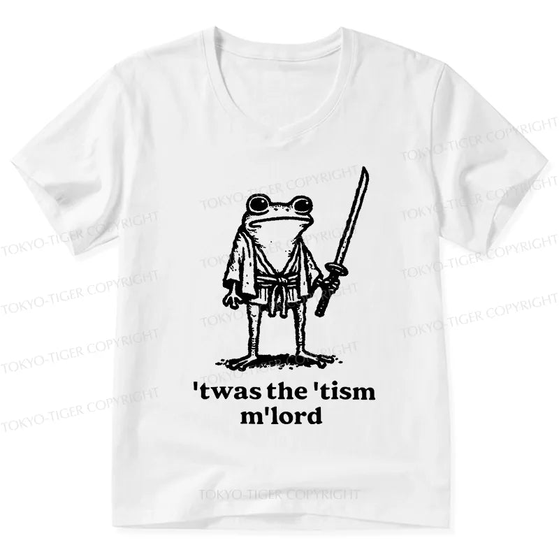 Kyoto-Lion Focused Samurai Frog V-Neck Classic T-Shirt