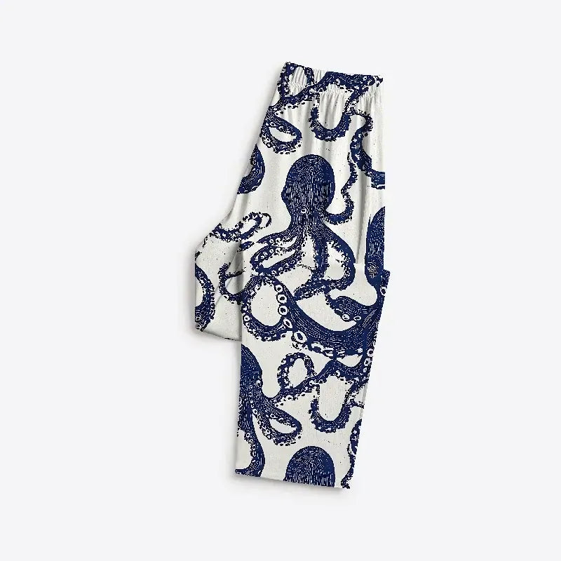 Ukiyo-e octopus pajama for family