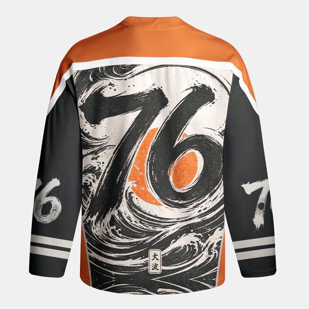 Kyoto-Lion Great Wave Sunset Long-Sleeve Hockey Jersey