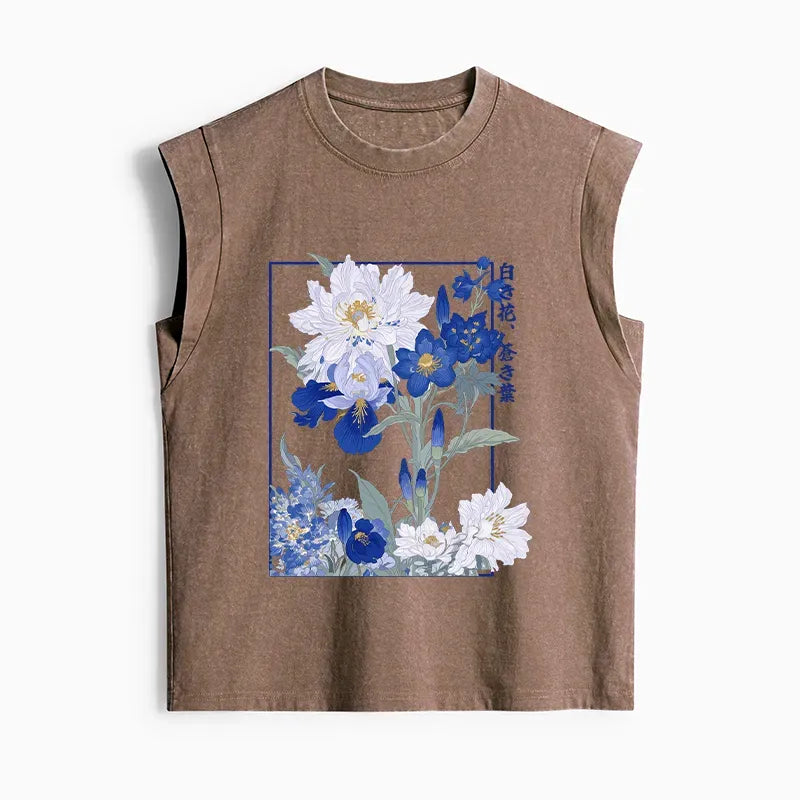 Kyoto-Lion Blossoms Of The Firmament Women's Washed Tank Tops