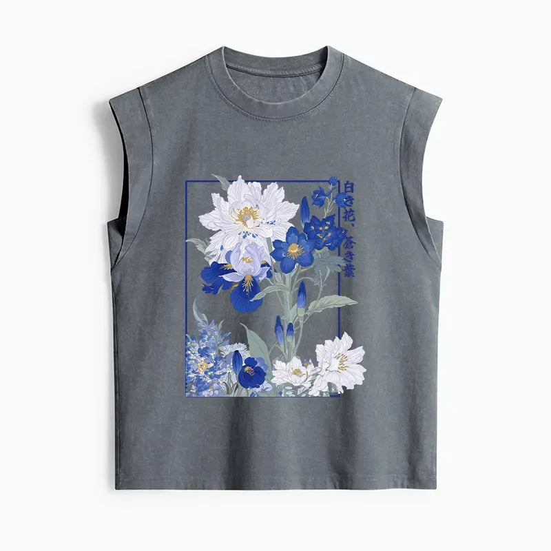 Kyoto-Lion Blossoms Of The Firmament Women's Washed Tank Tops