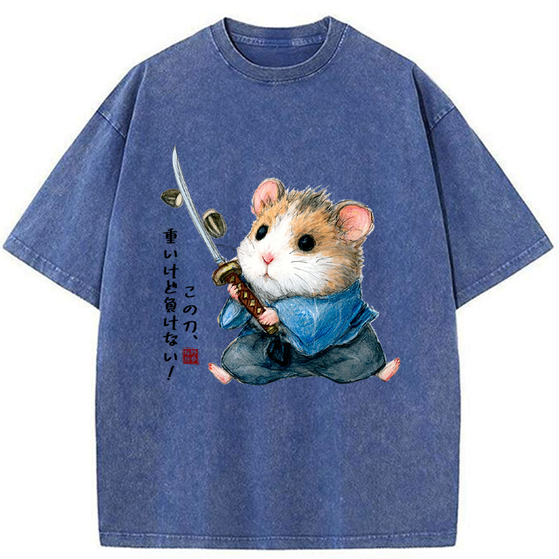 Kyoto-Lion Heavy Sword, Strong Heart Washed T-Shirt