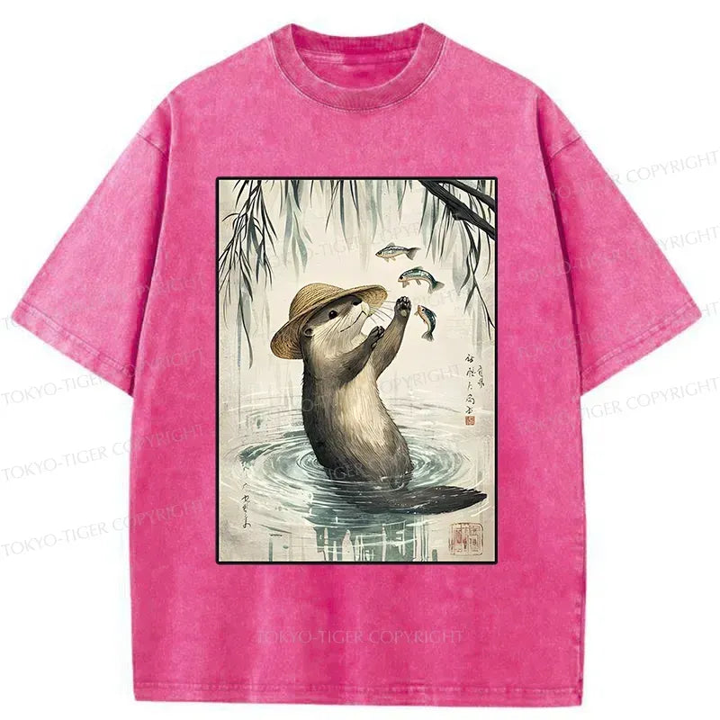 Kyoto-Lion otter catching fish tee best seller