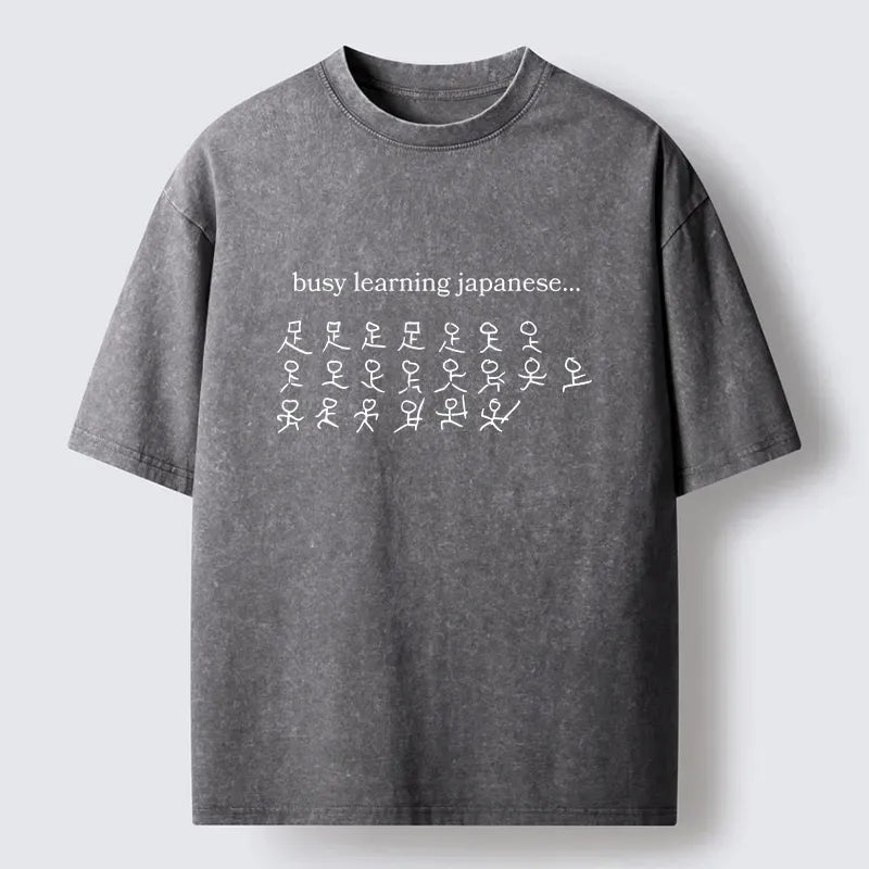 Trendy Retro Kanji Joke Shirt for Casual