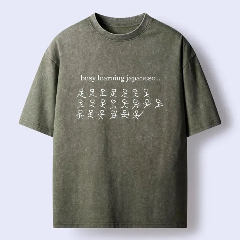 Trendy Retro Kanji Joke Shirt for Casual