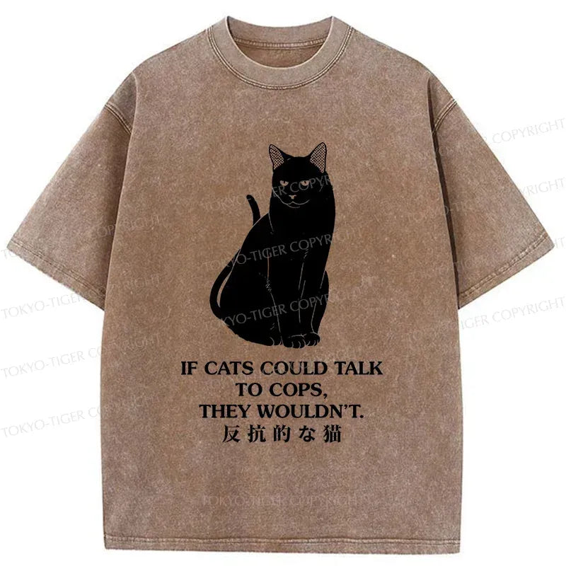 Washed Japanese Cat T-Shirt