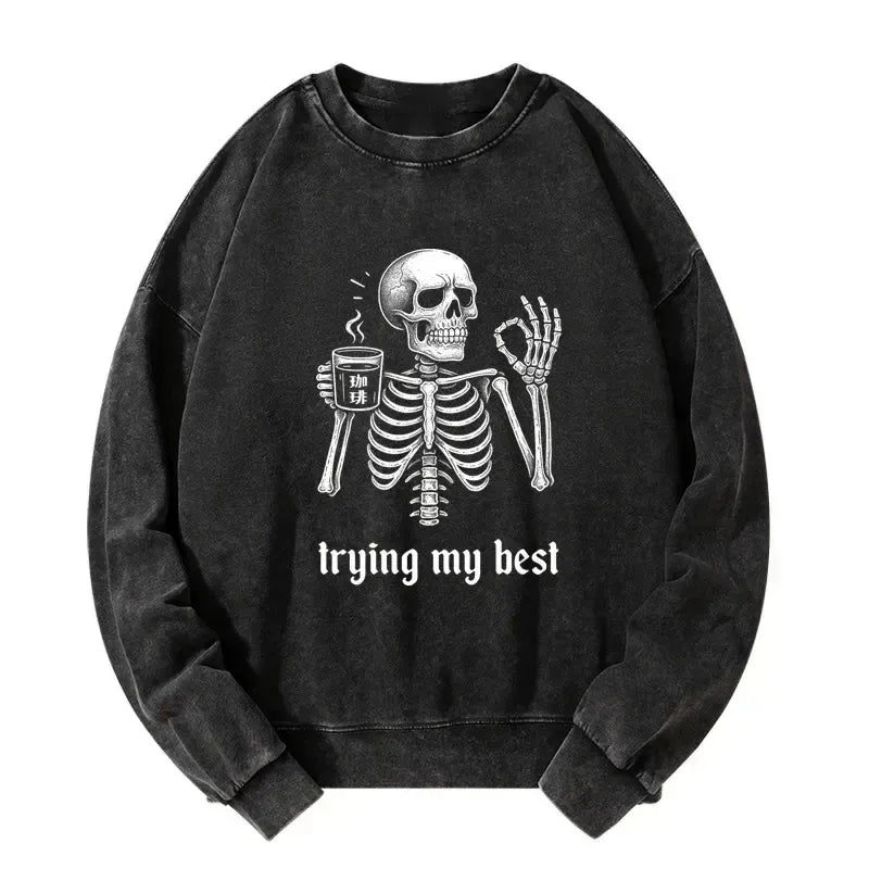 Japanese skull sweatshirt for daily wear