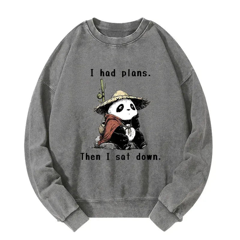Kyoto-Lion The Maybe Later Panda Washed Sweatshirt