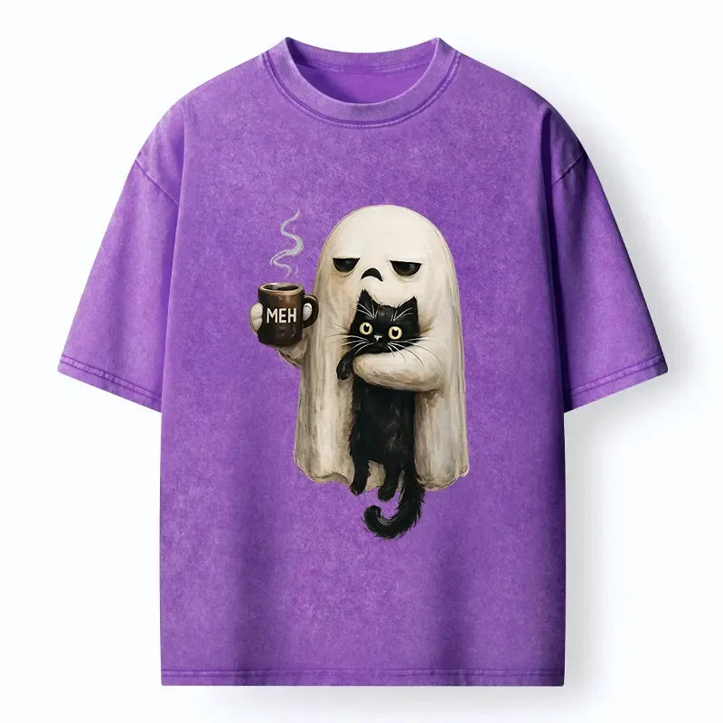 Japanese vintage ghost cat t shirt