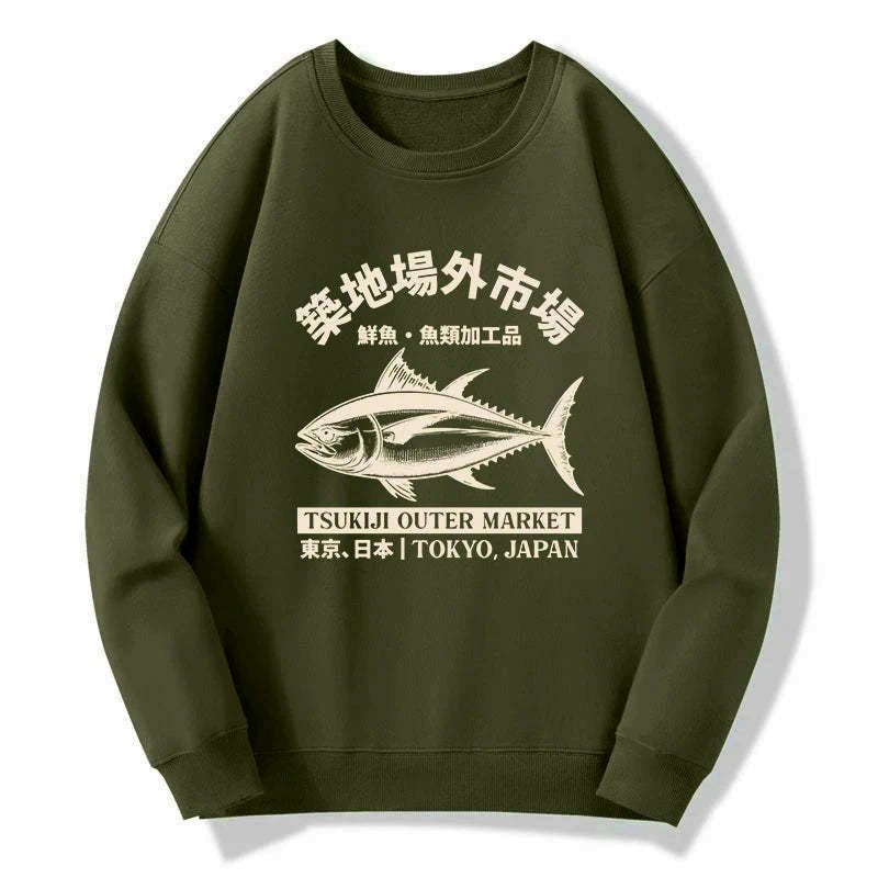 Tsukiji fish market sweatshirt streetwear style