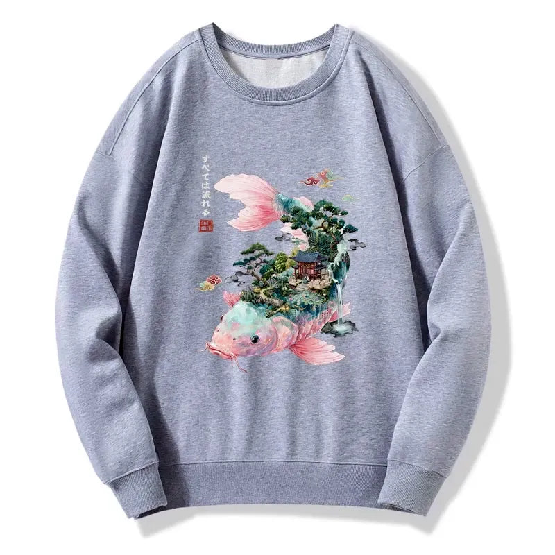 Kyoto-Lion Journey Of The Flowing Koi Classic Sweatshirt