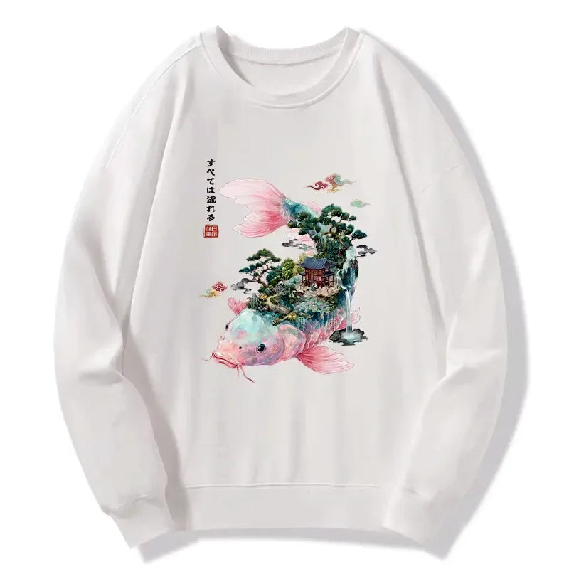 kyoto lion flowing koi sweatshirt unisex